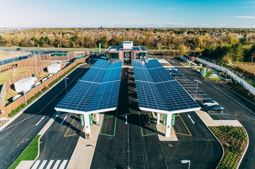 image of a parking project with solar panels